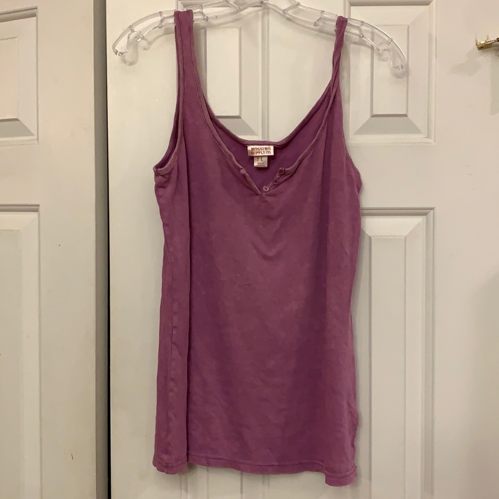 😍 2/$29 Mossimo tank top distressed purplish pinkish color L